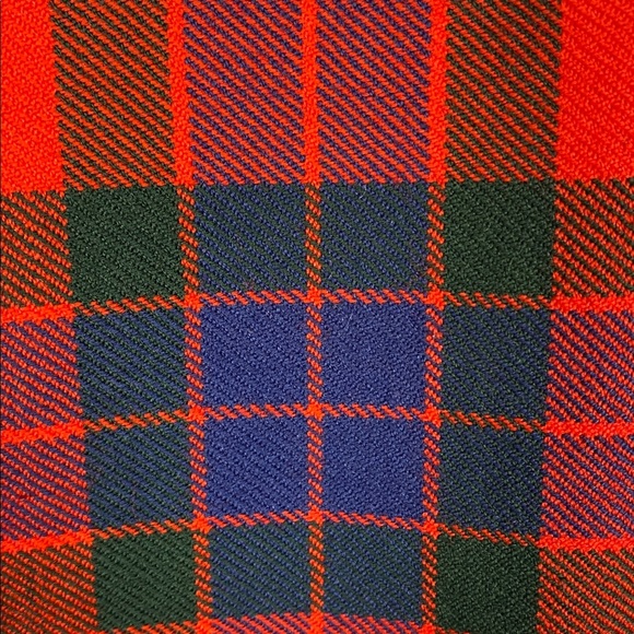 Vintage Scottish Plaid Red Wool Tartan Plaid Classic Traditional Skirt Kilt Sz M - Picture 13 of 16